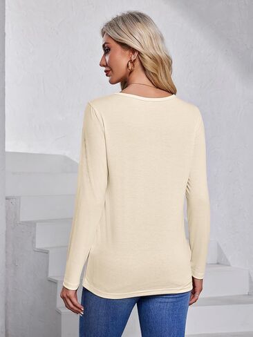 Long Sleeve Shirts for Women Pack Crewneck Basic Tee Tops Spring Casual Tshirts in Kuwait