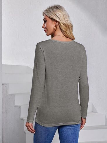 Long Sleeve Shirts for Women Pack Crewneck Basic Tee Tops Spring Casual Tshirts in Saudi Arabia