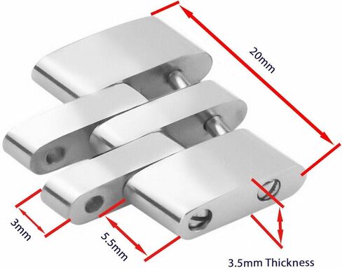Ewatchparts 20mm Watch Link Compatible with Watch Band Breitling Crosswind Chrono 13055-5 Wider Link Shiny in Saudi Arabia