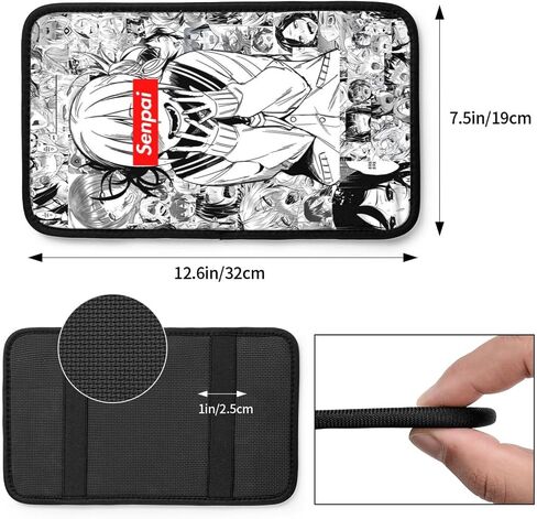 Anime Auto Center Console Cover Pad Car Armrest Seat Box Cover Cushion Universal for Most Vehicle SUV Truck Car Accessories Decor (2) in Saudi Arabia