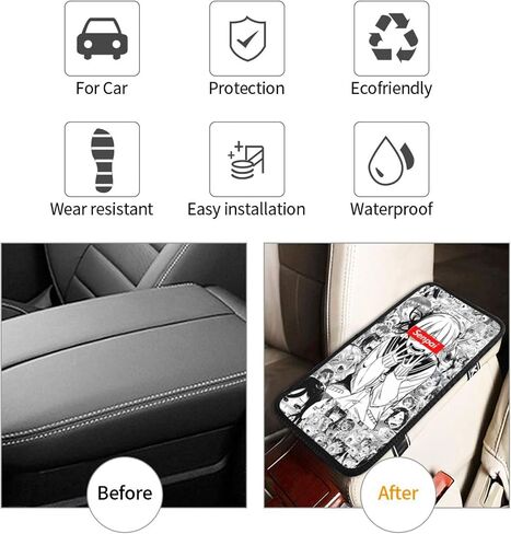 Anime Auto Center Console Cover Pad Car Armrest Seat Box Cover Cushion Universal for Most Vehicle SUV Truck Car Accessories Decor (2) in Saudi Arabia