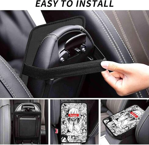Anime Auto Center Console Cover Pad Car Armrest Seat Box Cover Cushion Universal for Most Vehicle SUV Truck Car Accessories Decor (2) in Saudi Arabia