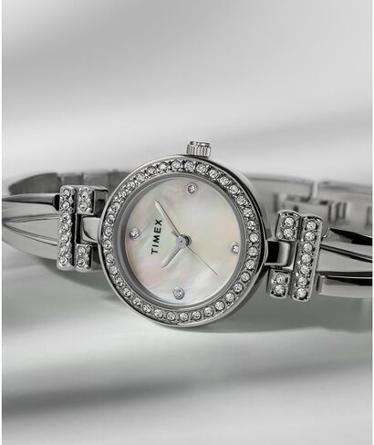Timex Women's Dress Self-Adjustable Bracelet Watch - Two-Tone Bracelet Mother of Pearl Dial Two-Tone Case in Saudi Arabia
