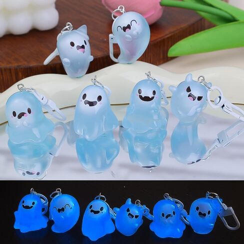 Halloween Luminous Ghost Keychain Gifts for Women Stuffers for Her Spooky Gifts Christmas Halloween Night Glow Ghost Keychain in Saudi Arabia