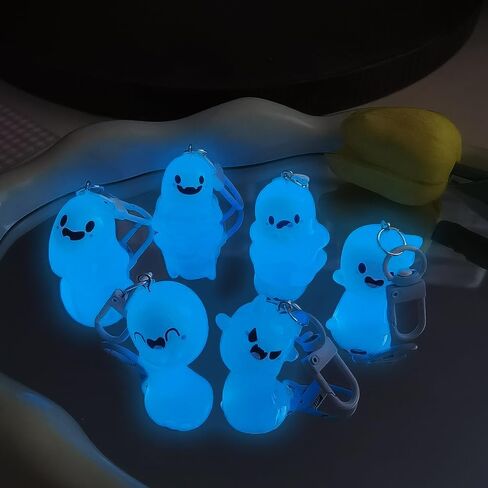 Halloween Luminous Ghost Keychain Gifts for Women Stuffers for Her Spooky Gifts Christmas Halloween Night Glow Ghost Keychain in Saudi Arabia