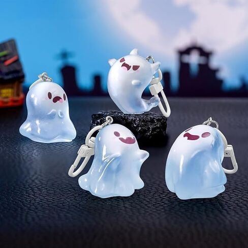 Halloween Luminous Ghost Keychain Gifts for Women Stuffers for Her Spooky Gifts Christmas Halloween Night Glow Ghost Keychain in Saudi Arabia