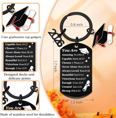 هدايا التخرج 2026 سلاسل المفاتيح علامات الكتاب المقدس الصف الخامس هدايا التخرج من المدرسة الثانوية لها اكسسوارات الكتاب المقدس المرأة يسوع المسيحية المفاتيح مزمور 139 للطلاب المراهقين كبار 2026 in Kuwait