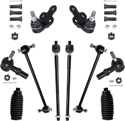 Detroit Axle - Front 10pc Suspension Kit for 98-03 Toyota Sienna, Inner & Outer Tie Rod Ends Sway Bars Lower Ball Joints Boots 1998 1999 2000 2001 2002 2003 Replacement in Saudi Arabia