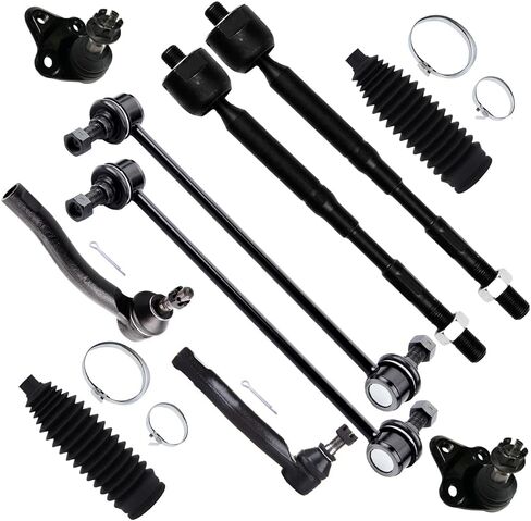 SCITOO 10pcs Front Suspension Control Arm Kit - Fit For Toyota Corolla Front Lower Ball Joint Front Sway Bar End Link Front Outer Tie Rod End Front Inner Tie Rod End Steering Rack Boots in Saudi Arabia