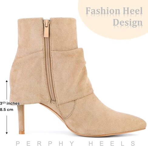 Perphy Pointed Toe Fold Over Stiletto Heel Slouch Ankle Boots for Women in Saudi Arabia