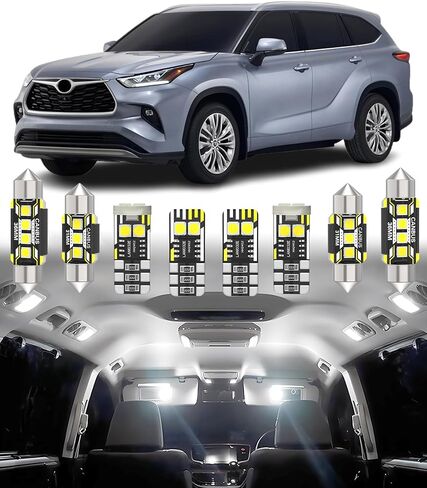 BMT xms Car Interior LED Light Replacement for Toyota Highlander 2020-2024,6000K Super Bright Interior Light Bulbs Package, 11pcs in Saudi Arabia
