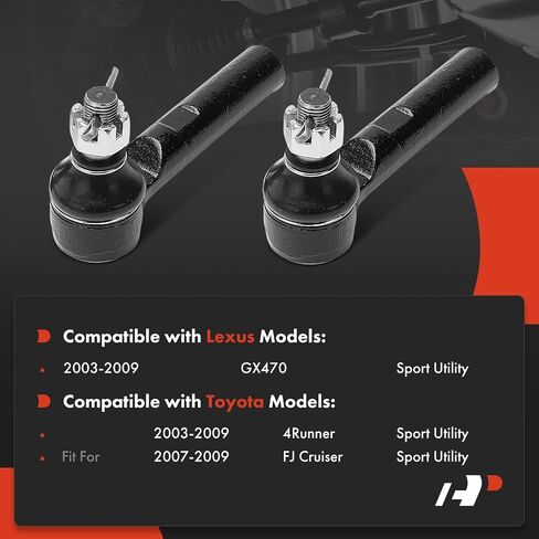 A-Premium 2 × أطراف قضيب ربط خارجي أمامي، متوافق مع Toyota 4Runner 2003-2009، FJ Cruiser 2007-2009 وLexus GX470 2003-2009، Sport Utility in Saudi Arabia