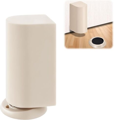 Windproof Magnetic Door Stoppers, Punch-Free Mechanical Silent Floor Door Stop, Adjustable Height for Door Gaps, Magnetic Door Catch Holder to Keep Open, No-Drill & Screws, Black in Saudi Arabia