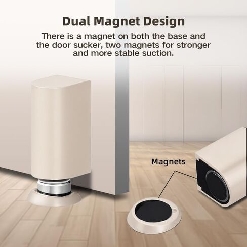 Windproof Magnetic Door Stoppers, Punch-Free Mechanical Silent Floor Door Stop, Adjustable Height for Door Gaps, Magnetic Door Catch Holder to Keep Open, No-Drill & Screws, Black in Saudi Arabia