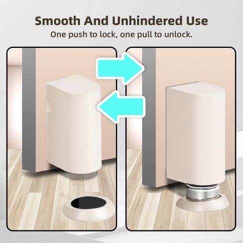 Windproof Magnetic Door Stoppers, Punch-Free Mechanical Silent Floor Door Stop, Adjustable Height for Door Gaps, Magnetic Door Catch Holder to Keep Open, No-Drill & Screws, Black in Saudi Arabia