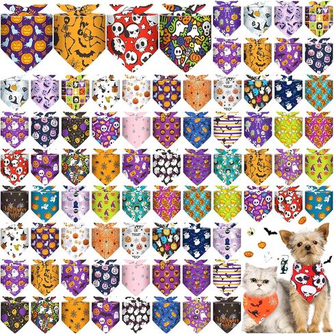 Reginary 72 Packs Summer Bandanas for Dog Bulk Fruit Dog Bandanas Pet Bandanas Hawaiian Triangle Scarf Bibs Dog Bibs Adjustable Dog Bandana for Pet Costume Accessories (Classic) in Saudi Arabia