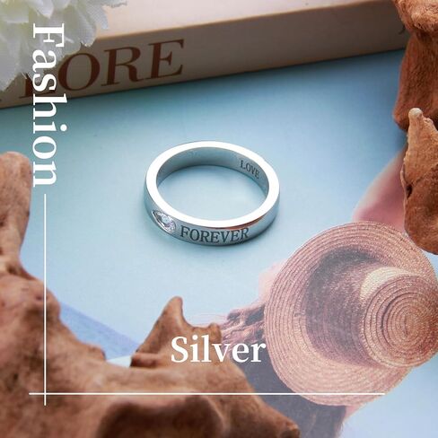Gold Rings for Women,18K Gold Plated Rings for Women Wedding Band Cubic Zirconia Stackable Rings,Silver Stainless Steel Rings Promise Ring Engagement Ring Jewelry Birthday Gifts for Her,Size 6-10 in Saudi Arabia