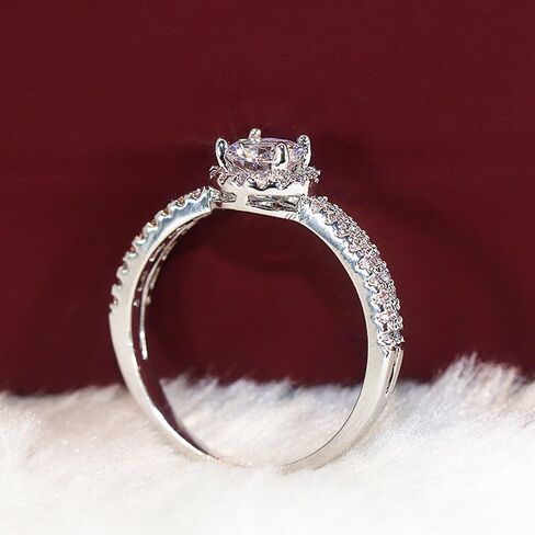 Graceful 4-Prong Setting Round Cubic Zirconia for Women in Saudi Arabia