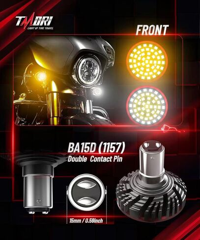 مجموعة مصابيح إشارات الانعطاف LED 2 بوصة 1157 (8 في 1) للدراجات النارية Harley، رقائق EMC 2835 1157 مصابيح أمامية وخلفية وامضة على شكل رصاصة * 4 مع 4 أغطية لعدسات رصاصة الدخان in Saudi Arabia