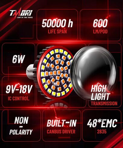مجموعة مصابيح إشارات الانعطاف LED 2 بوصة 1157 (8 في 1) للدراجات النارية Harley، رقائق EMC 2835 1157 مصابيح أمامية وخلفية وامضة على شكل رصاصة * 4 مع 4 أغطية لعدسات رصاصة الدخان in Saudi Arabia