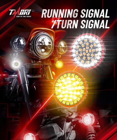 مجموعة مصابيح إشارات الانعطاف LED 2 بوصة 1157 (8 في 1) للدراجات النارية Harley، رقائق EMC 2835 1157 مصابيح أمامية وخلفية وامضة على شكل رصاصة * 4 مع 4 أغطية لعدسات رصاصة الدخان in Saudi Arabia