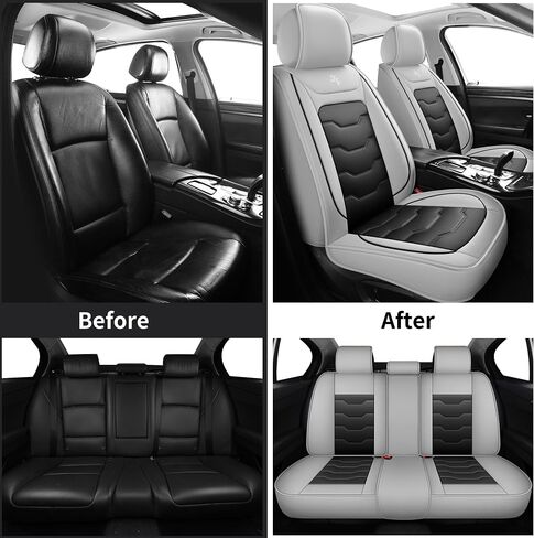أغطية مقاعد السيارة Honda HR-V 2023-2026، أغطية مقاعد السيارة باللون الرمادي، جلد PU مقاوم للماء، مجموعة كاملة من 5 مقاعد، غير قابلة للانزلاق، مقاومة للتآكل، حماية وترقية المقاعد in Kuwait
