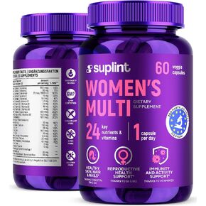 Multivitamin Supplement for Women | Complete Complex with Vitamin A, C, D, E, B12, Zinc & More | Hair, Skin & Nail Beauty Vitamins | Reproductive, Activity & Immune Support Supplement | 60 Capsules in Saudi Arabia