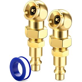 2-Pack Heavy Duty Air Chuck Set,Screw On Tire Inflator Nozzle & Closed Ball Tire Chuck with 1/4" NPT Standard Quick Plug, Tire Air Chuck w/Presta Valve & Air Pump Ball Needle Set in Kuwait