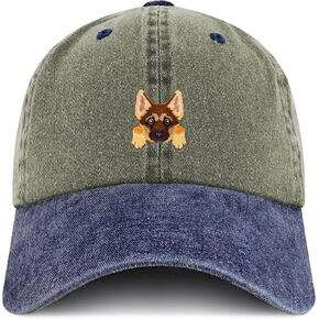 Trendy Apparel Shop German Shepherd Patch Pigment Dyed Washed Baseball Cap in Kuwait