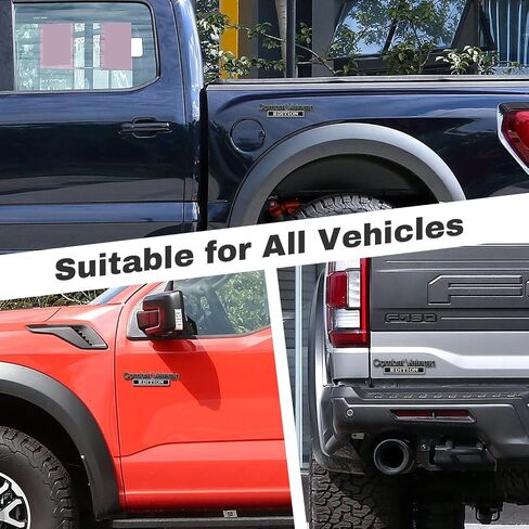 Car Emblem for Combats Veteran Edition with 2 Adhesives, 3D Badge Decal for Trucks, Metal Stickers Replacement Compatible with Universal Vehicle, Veteran Gifts for Men (Black & Red) in Saudi Arabia
