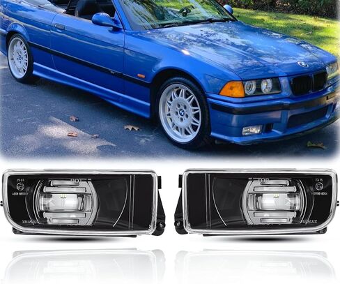 مصابيح الضباب LED لـ 1992 1993 1994 1995 1996 1997 1998 1999 BMW (M3 E36) 318i 318is 318ti 320i 323i 323is 325i 325is 328i 328is 3 سلسلة التصميم الأصلي، زوج واحد (LED) قسط التجميع) in Kuwait