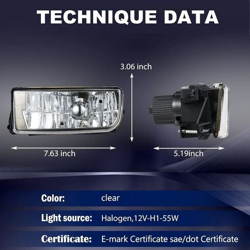مصابيح الضباب LED لـ 1992 1993 1994 1995 1996 1997 1998 1999 BMW (M3 E36) 318i 318is 318ti 320i 323i 323is 325i 325is 328i 328is 3 سلسلة التصميم الأصلي، زوج واحد (LED) قسط التجميع) in Kuwait