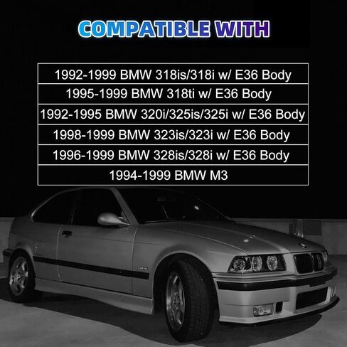 مصابيح الضباب LED لـ 1992 1993 1994 1995 1996 1997 1998 1999 BMW (M3 E36) 318i 318is 318ti 320i 323i 323is 325i 325is 328i 328is 3 سلسلة التصميم الأصلي، زوج واحد (LED) قسط التجميع) in Kuwait