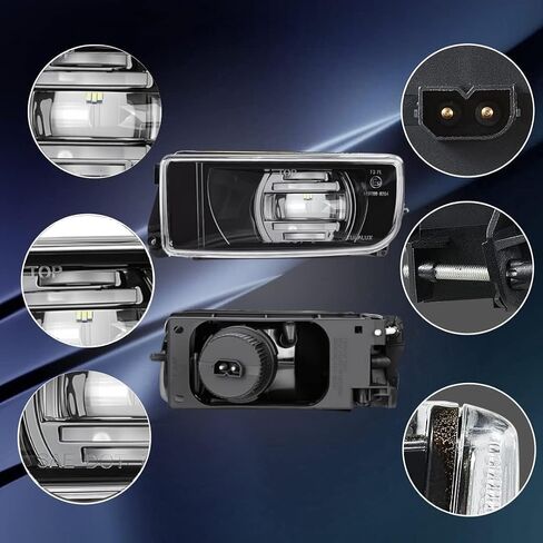 مصابيح الضباب LED لـ 1992 1993 1994 1995 1996 1997 1998 1999 BMW (M3 E36) 318i 318is 318ti 320i 323i 323is 325i 325is 328i 328is 3 سلسلة التصميم الأصلي، زوج واحد (LED) قسط التجميع) in Kuwait