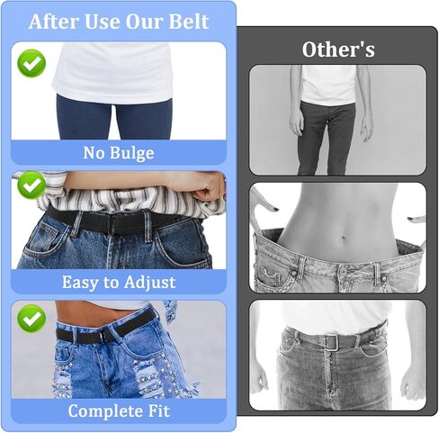 4 قطع من أحزمة الخصر غير المرئية المرنة والمريحة والقابلة للتعديل مع مشبك مسطح للنساء والرجال الجينز والسراويل والفساتين in Kuwait