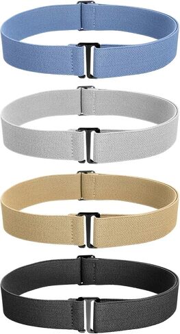 4 قطع من أحزمة الخصر غير المرئية المرنة والمريحة والقابلة للتعديل مع مشبك مسطح للنساء والرجال الجينز والسراويل والفساتين in Kuwait