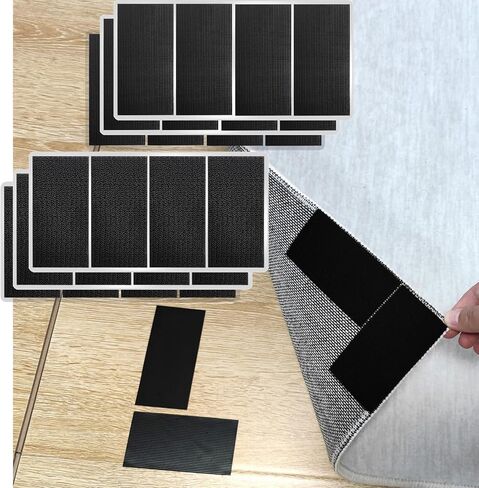 Hook and Loop Strips with Adhesive, and Square Circle, Strong Adhesive Backing Mounting Tape for Home or Office Use, Black 72 Sets in Kuwait