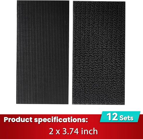 Hook and Loop Strips with Adhesive, and Square Circle, Strong Adhesive Backing Mounting Tape for Home or Office Use, Black 72 Sets in Kuwait