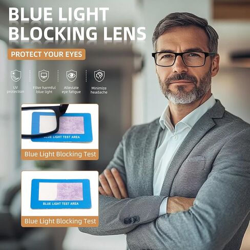 HIYANJN 3 Pack Progressive/Bifocal Reading Glasses for Men Blue Light Multifocal Readers With Rectangular Frame Lightweight in Saudi Arabia