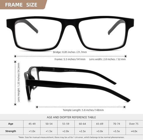 HIYANJN 3 Pack Progressive/Bifocal Reading Glasses for Men Blue Light Multifocal Readers With Rectangular Frame Lightweight in Saudi Arabia