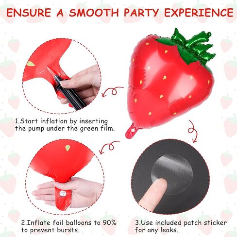 8pcs Berry First Birthday Decor Berry 1st Birthday Decorations for Girl with 40" Pink One Balloon for First Birthday Decorations Berry Sweet Foil Helium Balloons 1st Girl Party Supplies in Kuwait