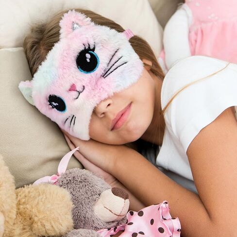 2 Pcs Sleep Mask Soft Plush Blindfold Cute Rabbit Panda Koala EyeCover Soft Eye Blindfold Cover Animal Shade Night Eye Masks for Women Girls Home Travel (Colorful) in Saudi Arabia