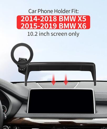 حامل هاتف السيارة لملحقات BMW X5 2014-2018 / ملحقات BMW X6 2015-2019 مشبك ثابت للشاشة مقاس 10.3 بوصة، حامل هاتف يدور 360 درجة متوافق مع MagSafe، حامل الهاتف الخلوي in Kuwait