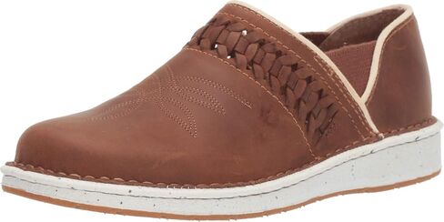Justin Womens Poly Embroidered Slip On Flats Casual - Brown - Size 6.5 B in Saudi Arabia