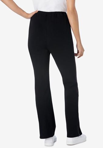 Woman Within Plus Size Tall Stretch-Cotton Knit Pull-On Bootcut Side-Stripe Leggings in Saudi Arabia
