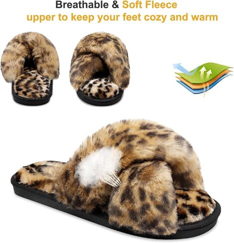 Women's Open Toe Slippers Women's Cross Band Slippers Soft Womens House Shoes in Saudi Arabia