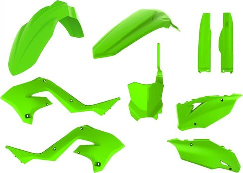 مجموعة إعادة تصفيف Polisport Motocross (MX) للدراجة الترابية Kawasaki KX 125/250 (2003-2008) - جودة OEM، متينة ومرنة ومثالية - أخضر in Saudi Arabia