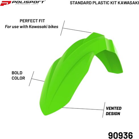 مجموعة إعادة تصفيف Polisport Motocross (MX) للدراجة الترابية Kawasaki KX 125/250 (2003-2008) - جودة OEM، متينة ومرنة ومثالية - أخضر in Saudi Arabia