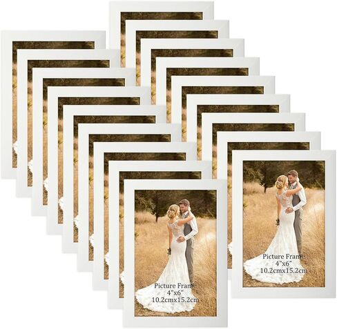 WIFTREY 8x10 Picture Frame Set of 18, Multi Photo Frames 8 by 10 Bulk for Wall Hanging or Tabletop Display, Distressed White in Saudi Arabia