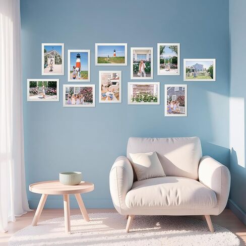 WIFTREY 8x10 Picture Frame Set of 18, Multi Photo Frames 8 by 10 Bulk for Wall Hanging or Tabletop Display, Distressed White in Saudi Arabia